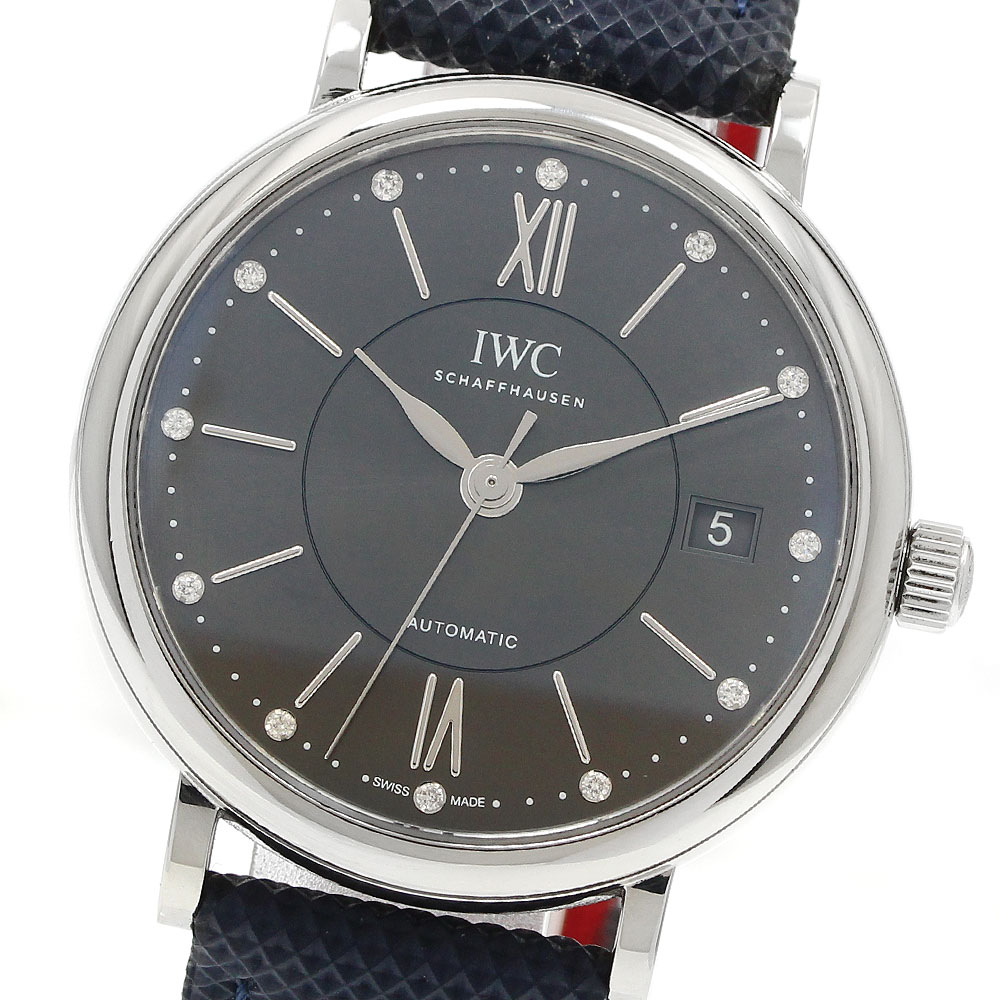 IWC SCHAFFHAUSEN IW458102 ポートフィノ 12Pダイヤ 自動巻き ボーイズ 良品 _954108【中古】