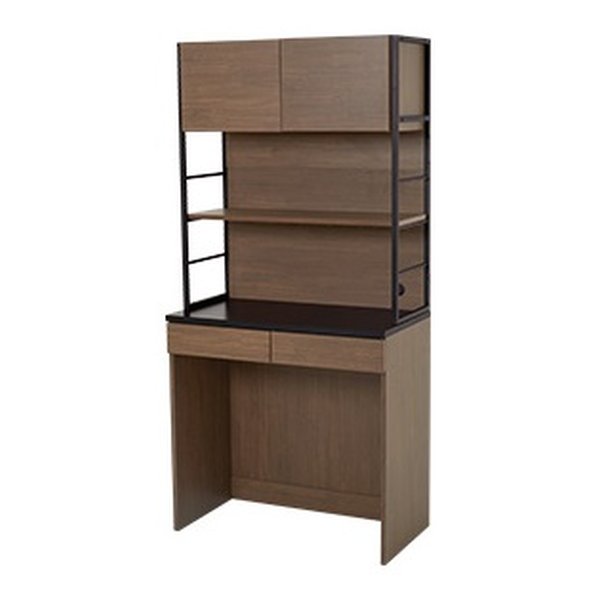 キッチンラック 幅87×奥行45×高さ186cm ブラック/ブラウン RCC-1628BR