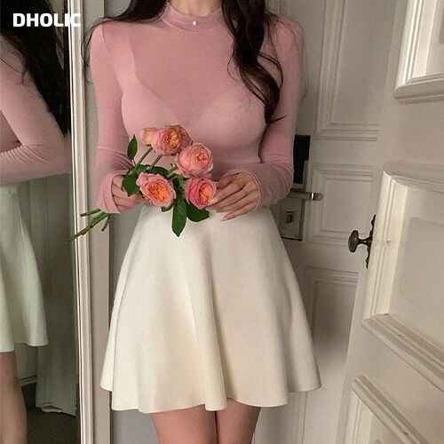 ニットフレアミニスカート