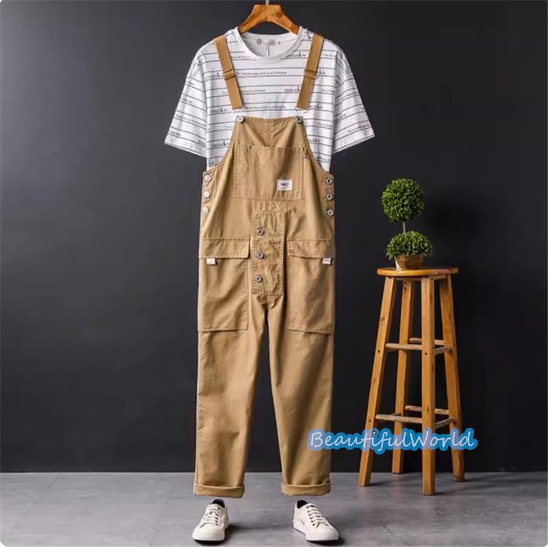 サロペット メンズ オーバーオール つなぎ オールインワン サスペンダー ストリートアメカジ 作業服 春秋 お洒落24bdk1