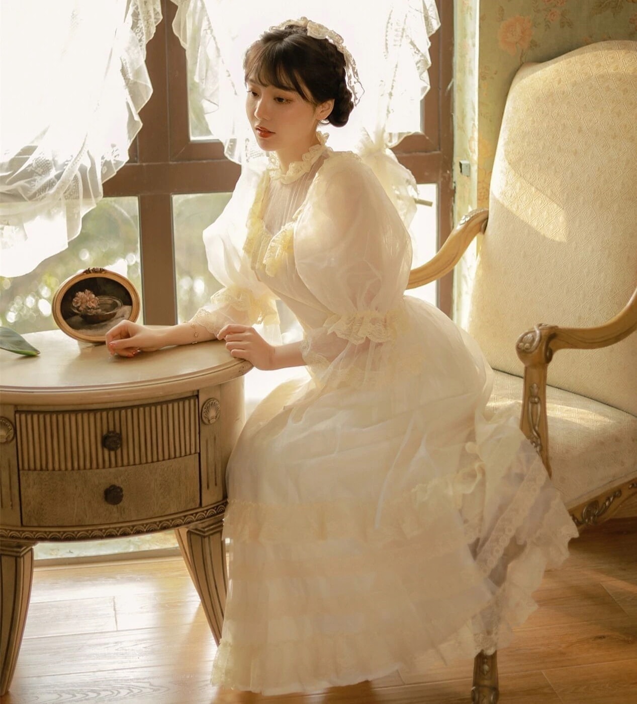 新しいヴィンテージ結婚式の写真の服のドレスガウン