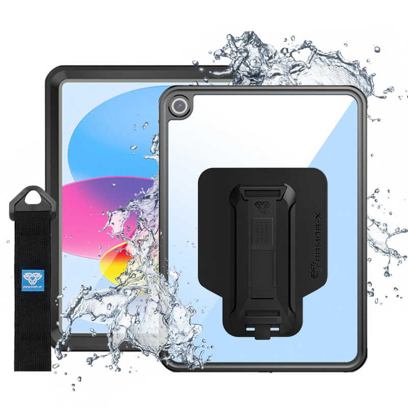 ARMORX　ARMOR-X - IP68 Waterproof Case with Hand Strap for iPad ( 10th ) [ Black ] ARMOR-X　MXSiPadN5