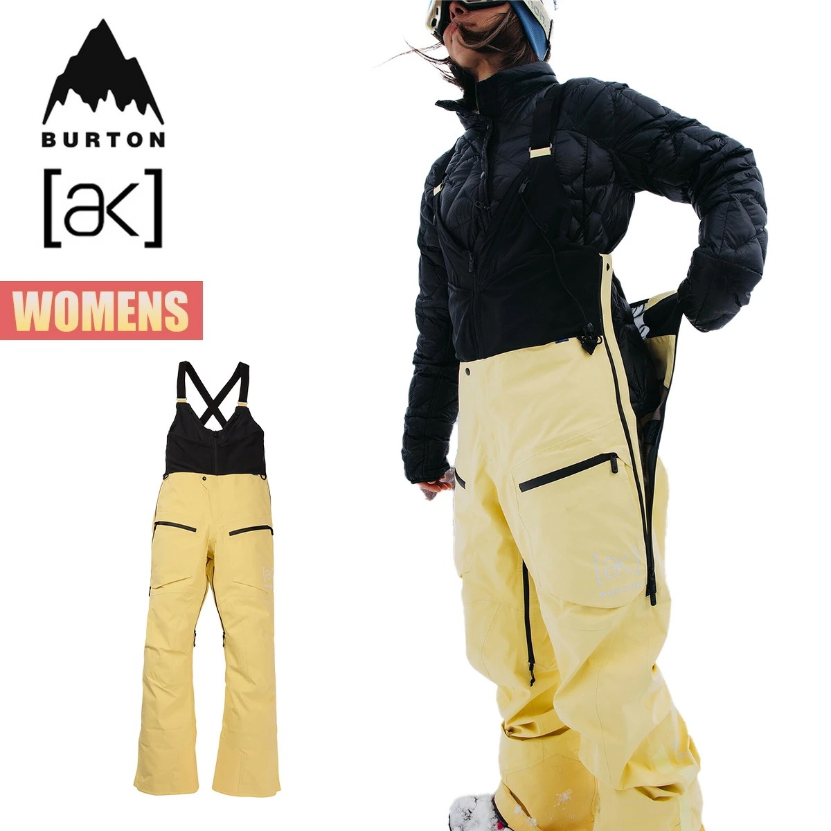 スノーボードウェア レディース ビブパンツ 23-24 [ak] タスク ゴアテックスプロ 3レイヤー ハイトップ W24JP-234651 ウィメンズ スノーボード