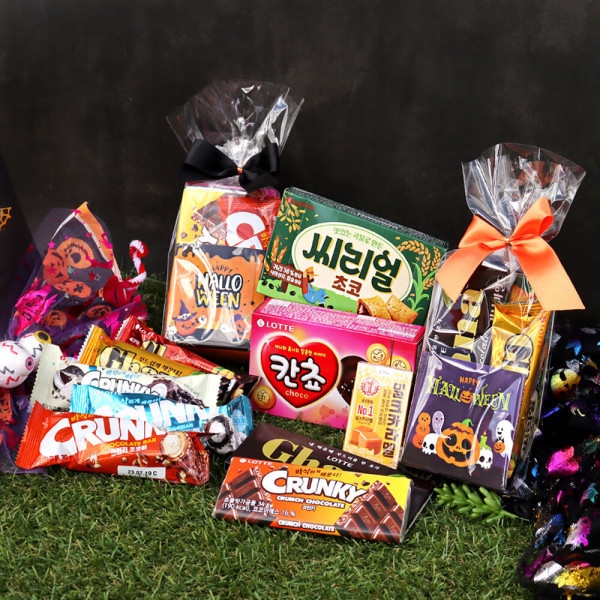 ハロウィンデー おやつ 4点セットx8個/ グディバッグ リボン 包装 プレゼント