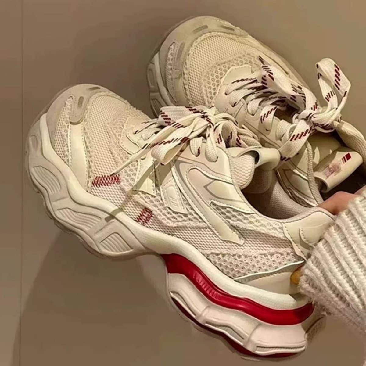 3日出荷 レディーススニーカー 春新作 ランニングシューズ 厚底 シークレットヒール シルバー ダッドスニーカー