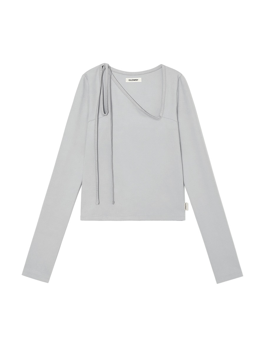 【GLOWNY】 MIA SQUARE NECK LONG SLEEVE : COASTAL GRAY