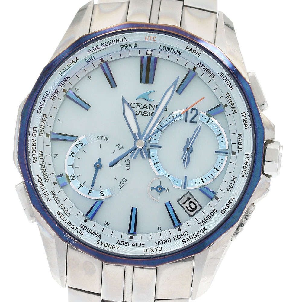 カシオ CASIO OCW-S3400D-2AJF オシアナス マンタ デイデイト ソーラー電波 メンズ _932860【中古】
