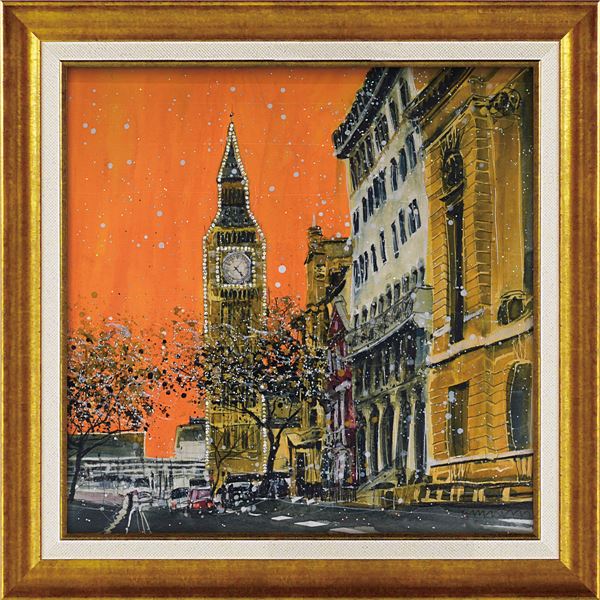 ユーパワー スーザン/ブラウン ～ラインストーンデコ～ Gel加工 アートフレーム 「グレイトジョージストリート ロンドン」