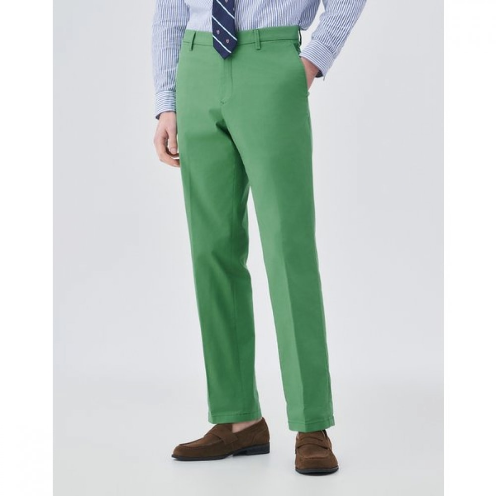 [24SS] グリーン無地コットン混紡パンツ HZPA4A372E3
