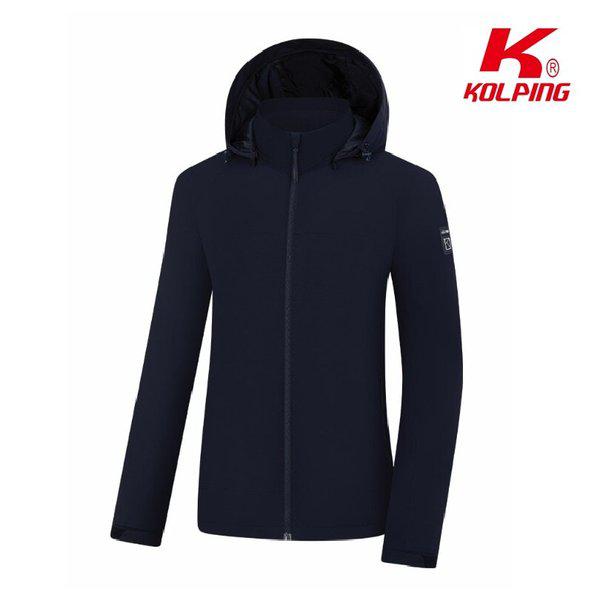 冬の男性用フード取り外し可能軽量2Layer防風ジャケット