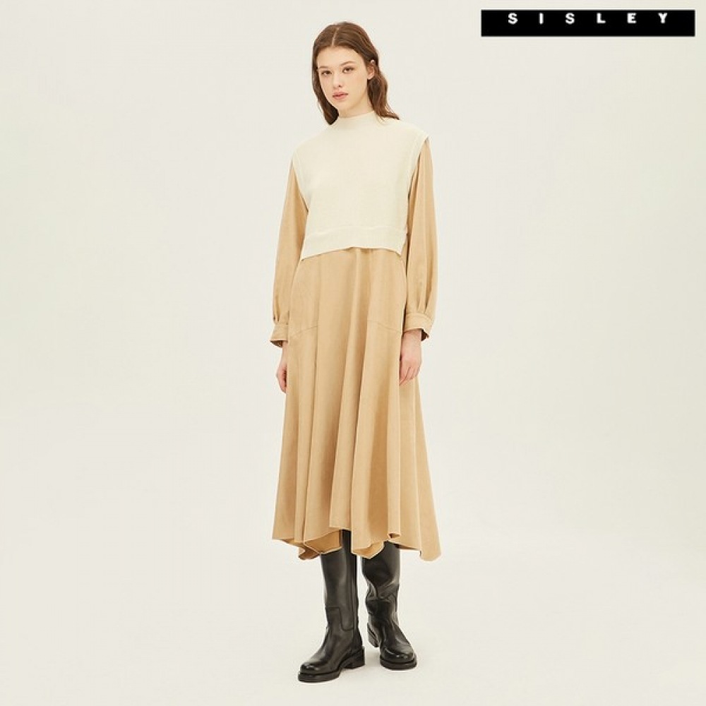 (シスレー) シスレースコッチニットベストロングワンピース SAOP40261_BG 14,310円