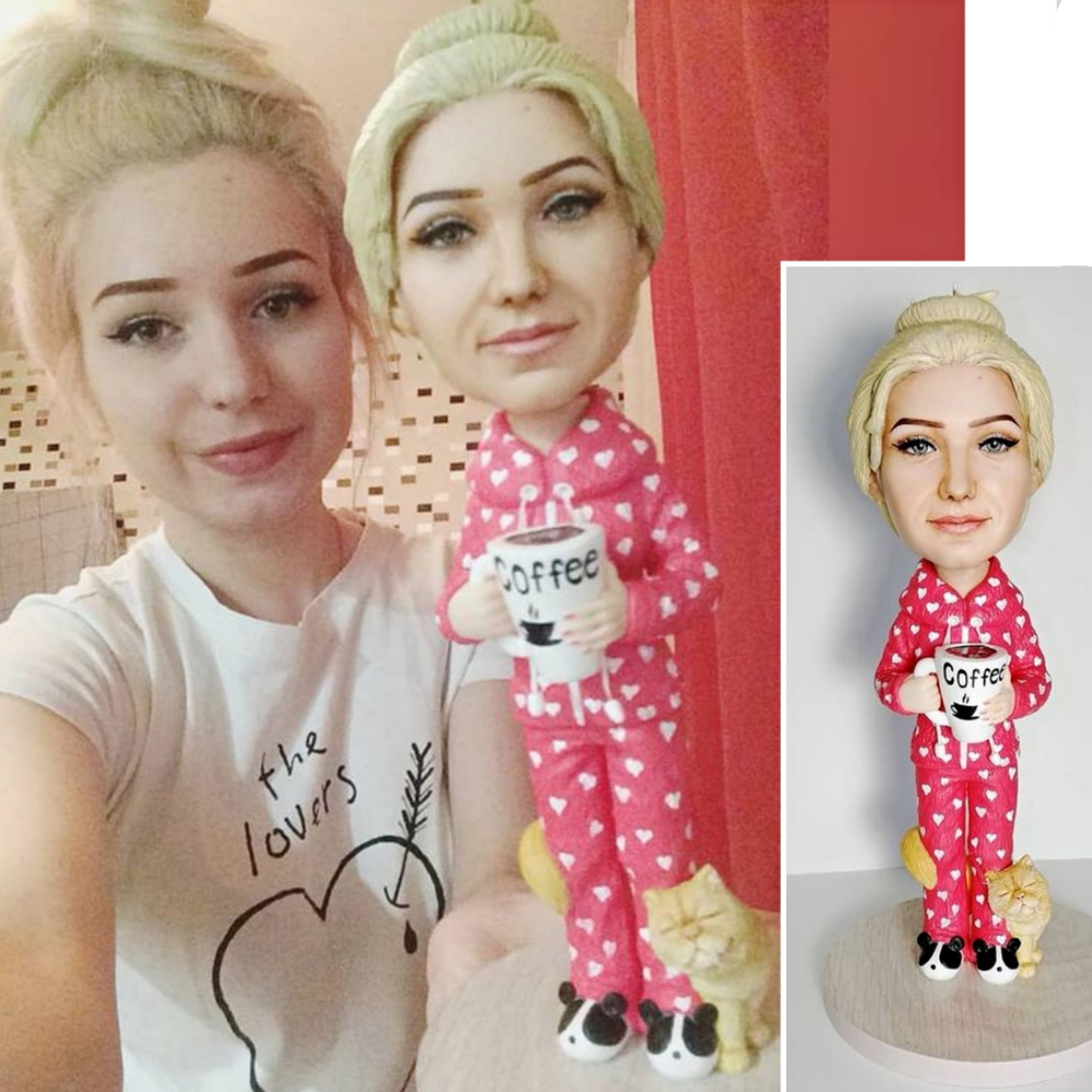 【オーダーメイド】3D肖像画 似顔絵 人形 フィギュア 彼氏 彼女 誕生日 ケーキトッパー 記念日 カップル 友達 プレゼント