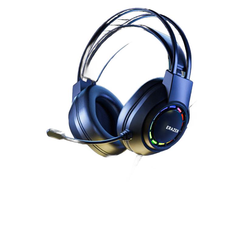 USB 7.1チャネルゲームイヤホンeスポーツイヤー麦ヘッドセットパソコンネット授業オフィスマイクライト効果付きラインコントロールイヤホンブラック
