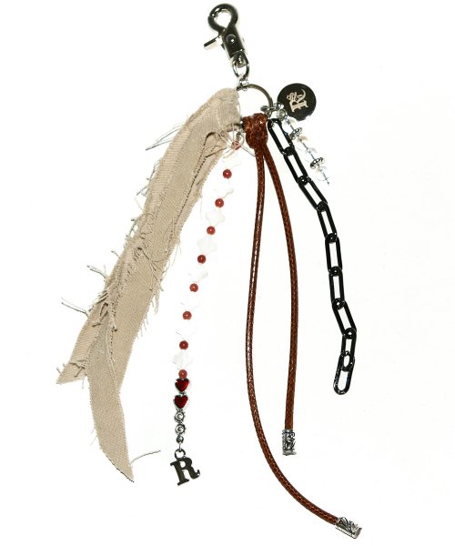 【RSSC】 DENIM RAW CUTTING KEY CHAIN : BEIGE DENIM