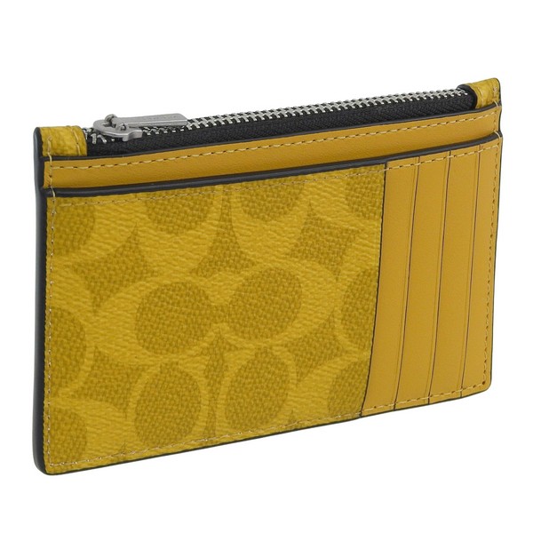 コーチ カードケース コインケース 小銭入れ レディース アウトレット イエロー ZIP CARD CS SIG CV764SVY3 COACH