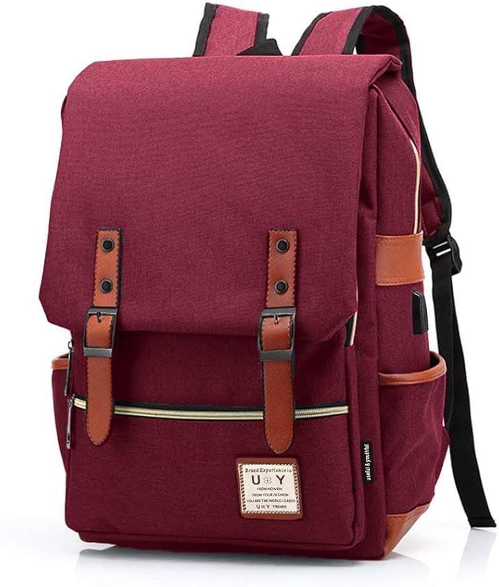 ユーワイ リュック レディース USB充電ポート付き A4サイズ対応 バックパック uy37(06.ワインレッド)