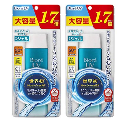 【2個セット】UV アクアリッチ ウォータリージェル 155ML (大容量 通常品の1.7倍) 日焼け止め SPF50+ / PA++++
