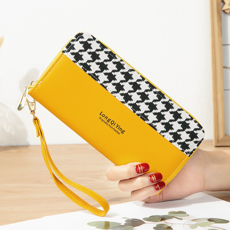 韓国 お財布小さい財布 コンパクト財布可愛いミニ財布 大容量で安心 長財布 千鳥の格