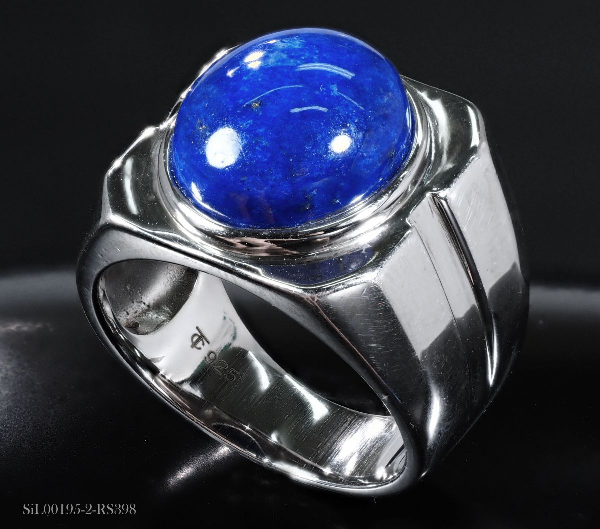 天然石 ラピスラズリ リング 指輪 大粒 豪華 プレゼント最高 刻印有