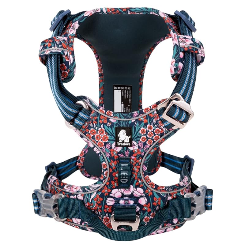 cocomall 2020新型 犬用ハーネス 犬用胴輪 ドッグ ペット用品 ハーネス 3M反射材料 訓練 ナイロン製 小型犬中型犬大型犬に向け 通気性 調節可能 (XL, 2021 Navy Bl