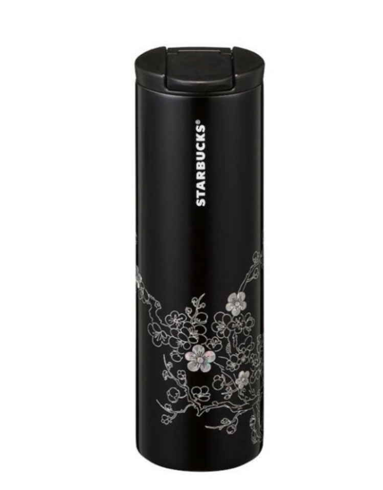 コリア ブラックタンブラー 473ml (五野花で韓国の美を表現したステンレススチールタンブラー)