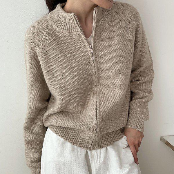 Hスタイル(OT)ウールガネ꼬ジッパーカーディガン 秋 女性 カーディガン カーディガン ジャケット ジャケット アウター ジャンパー