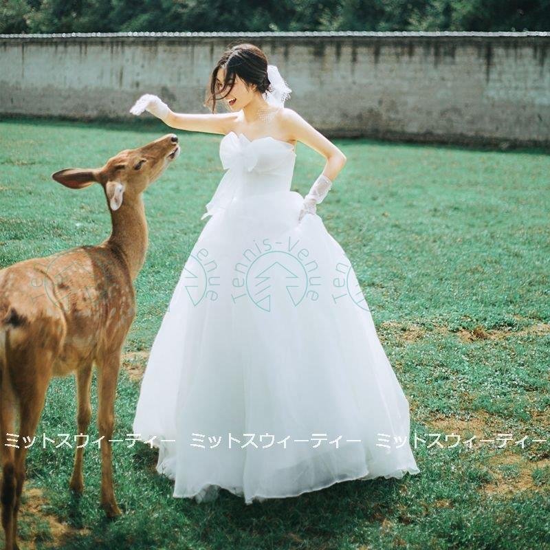 ウェディングドレス 二次会 ベアトップ ビスチェ リゾートドレス 結婚式 ブライダル 前撮り 海外挙