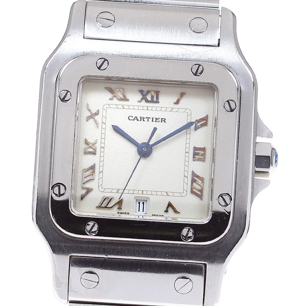 カルティエ CARTIER W20025D6 サントスガルべ LM デイト クォーツ メンズ _828120【中古】