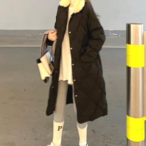 ロングコート キルティング 魅せる アウター コート ジャケット ミディアム丈 袖あり 長袖 襟付き