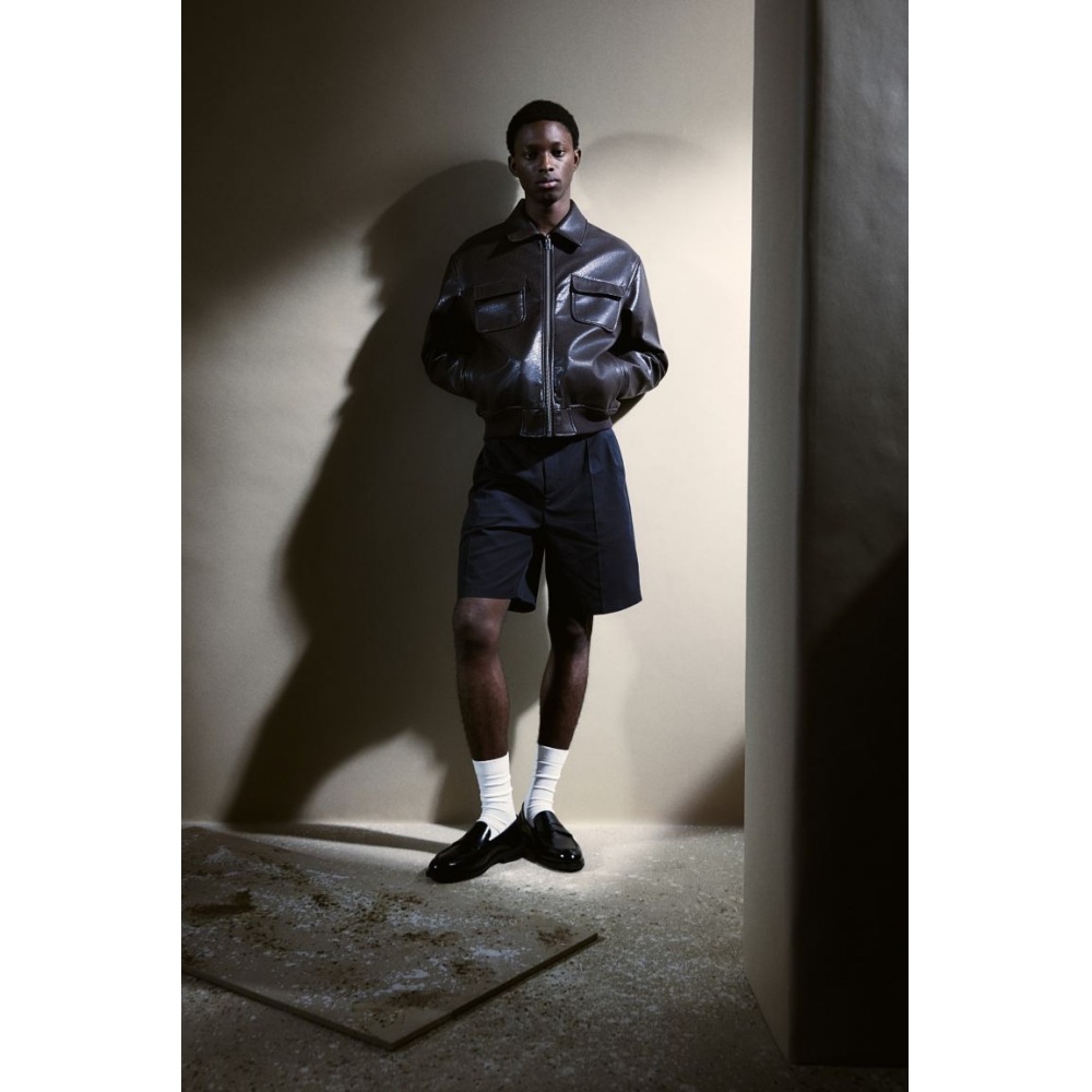 H&M ポケットディテールジャケット ダークブラウンレギュラーフィット