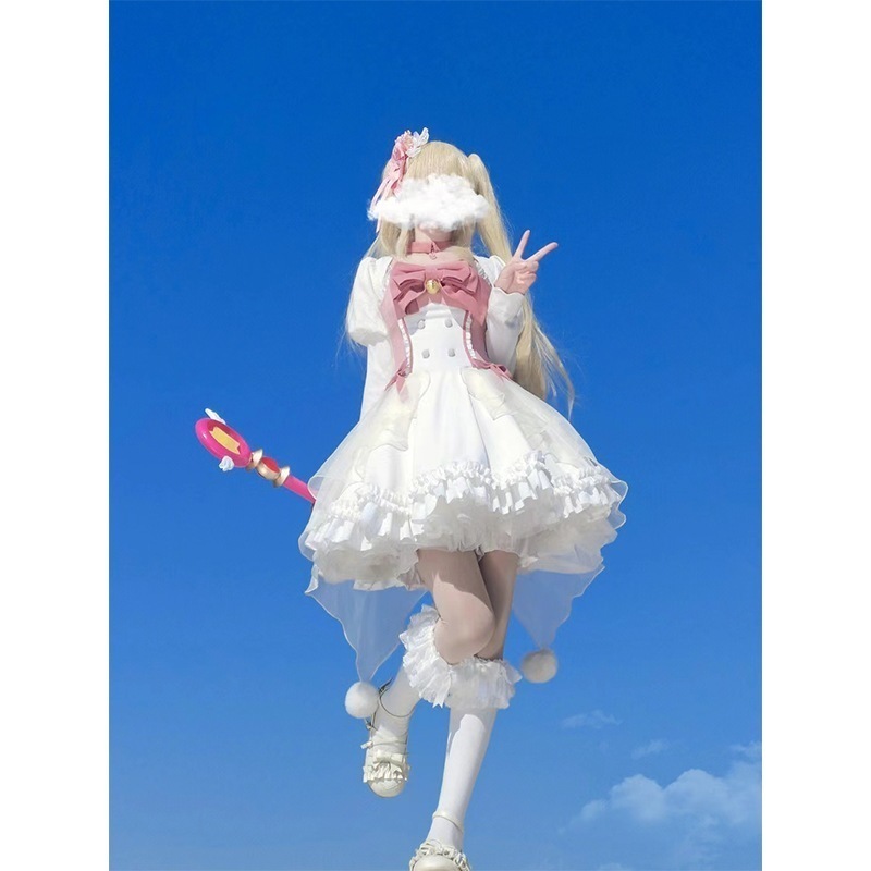 ドレスリボンスイートロリータドレス女性魔法少女jskロリータプリンセスドレス