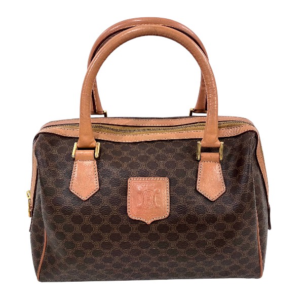 セリーヌ CELINE マカダム ブラウン ハンドバッグ ユニセックス 【中古】