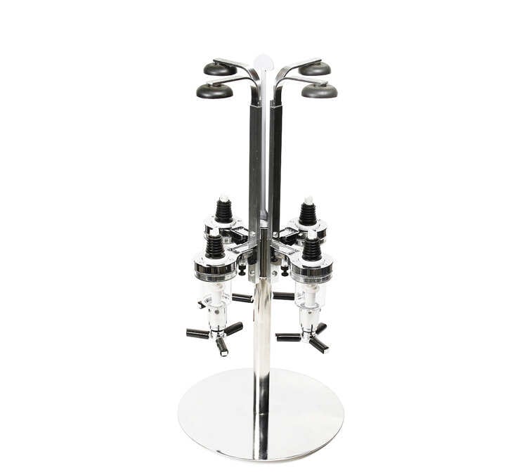 居酒屋向け アルミ合金 4連ボトル ワイン ビールディスペンサー 自動定量 飲み物サーバー お酒 ジュース対応 片手で注げる 回転式デザイン 宅飲み 家飲みに最適 バー レストラン パーティー利用も可