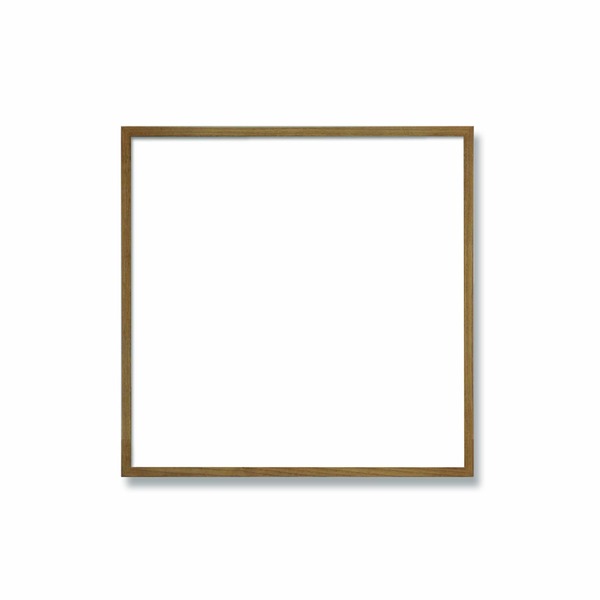 ( 角額 )細い木製正方形額 300角 300×300mm 茶 壁掛けひも 紫外線から作品を守るUVカットアクリル付き 9102