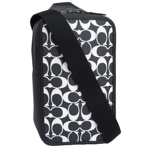 コーチ バッグ メンズ ボディバッグ アウトレット ブラックホワイト サリバン パック シグネチャー SULLIVAN PACK SIG BW CP071QBL77 COACH