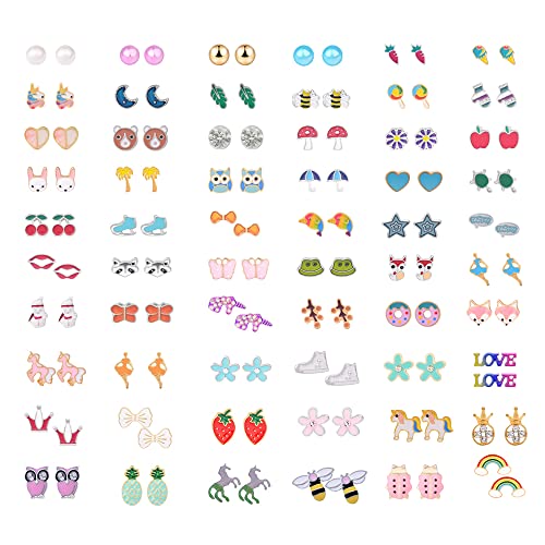 並行輸入品60 Pairs Earrings for Girls Stud Earrings Pac