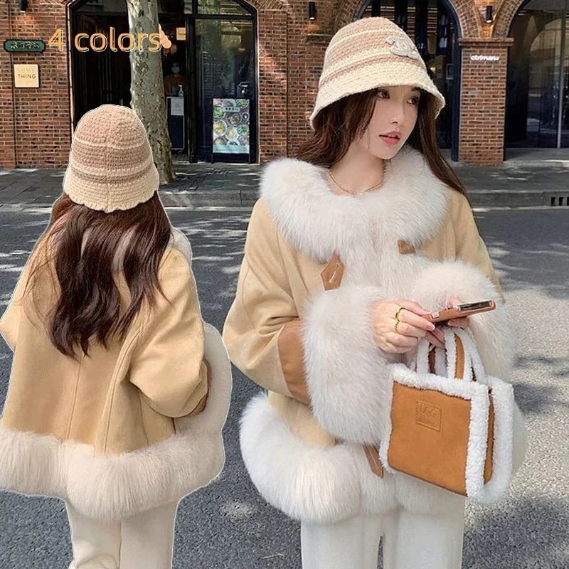 秋冬 ジャケット 裏起毛 厚手 フェイクファー ジャケット 皮毛一体 レディース 綿入 れ ショット丈 冬アウター