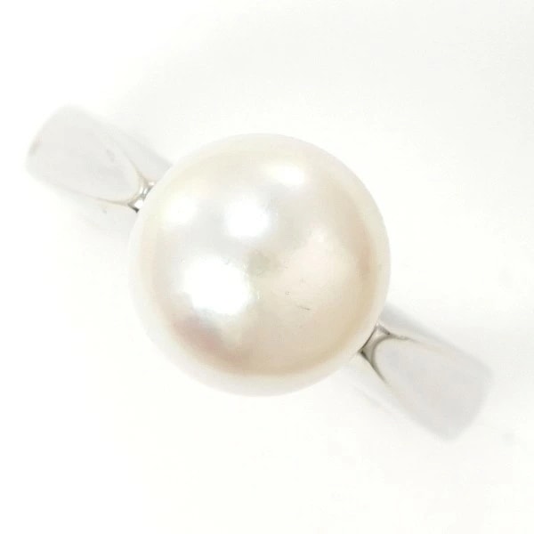 PT900 プラチナ リング 指輪 12号 パール(真珠) 約9.5mm ジュエリー 中古