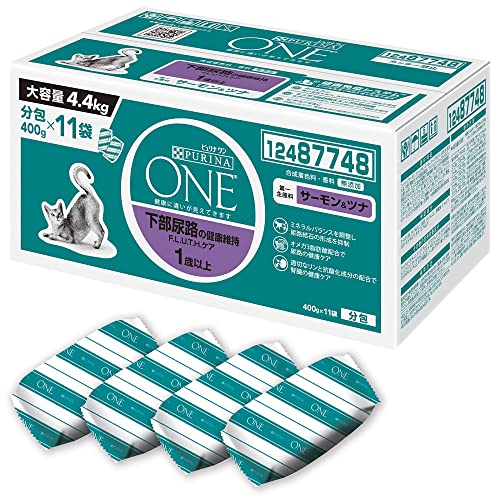 【Amazon.co.jp限定】ピュリナ ワン キャット 下部尿路の健康維持FLUTHケア サーモン&ツナ 4.4kg(400g11袋入)