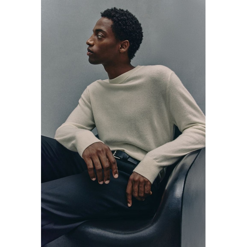 H&M レギュラーフィットカシミアジャンパーホワイト