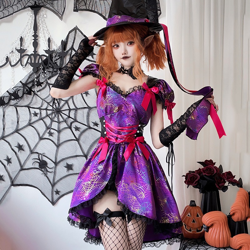 ハロウィンコスチューム 大人用 女性用 ロールプレイ 魔女コスチューム 魔女 吸血鬼 セクシー 蜘蛛 悪魔 ドレス 女性用
