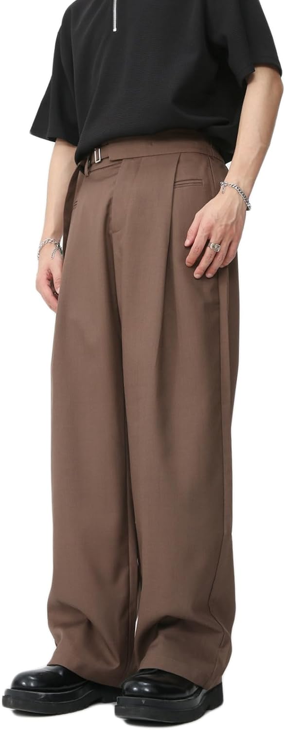 ガウチョパンツ メンズ スラックス バギー ルーズ 大きめ ワイドパンツ おしゃれ モード系 街着 無地 シンプル ロングパンツ 春 夏 秋 着痩せ デイリーユース 前開きジッパー コンサバ