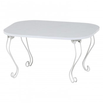 不二貿易　C/D:38715　ねこ脚テーブル　6048　ホワイト（木目）