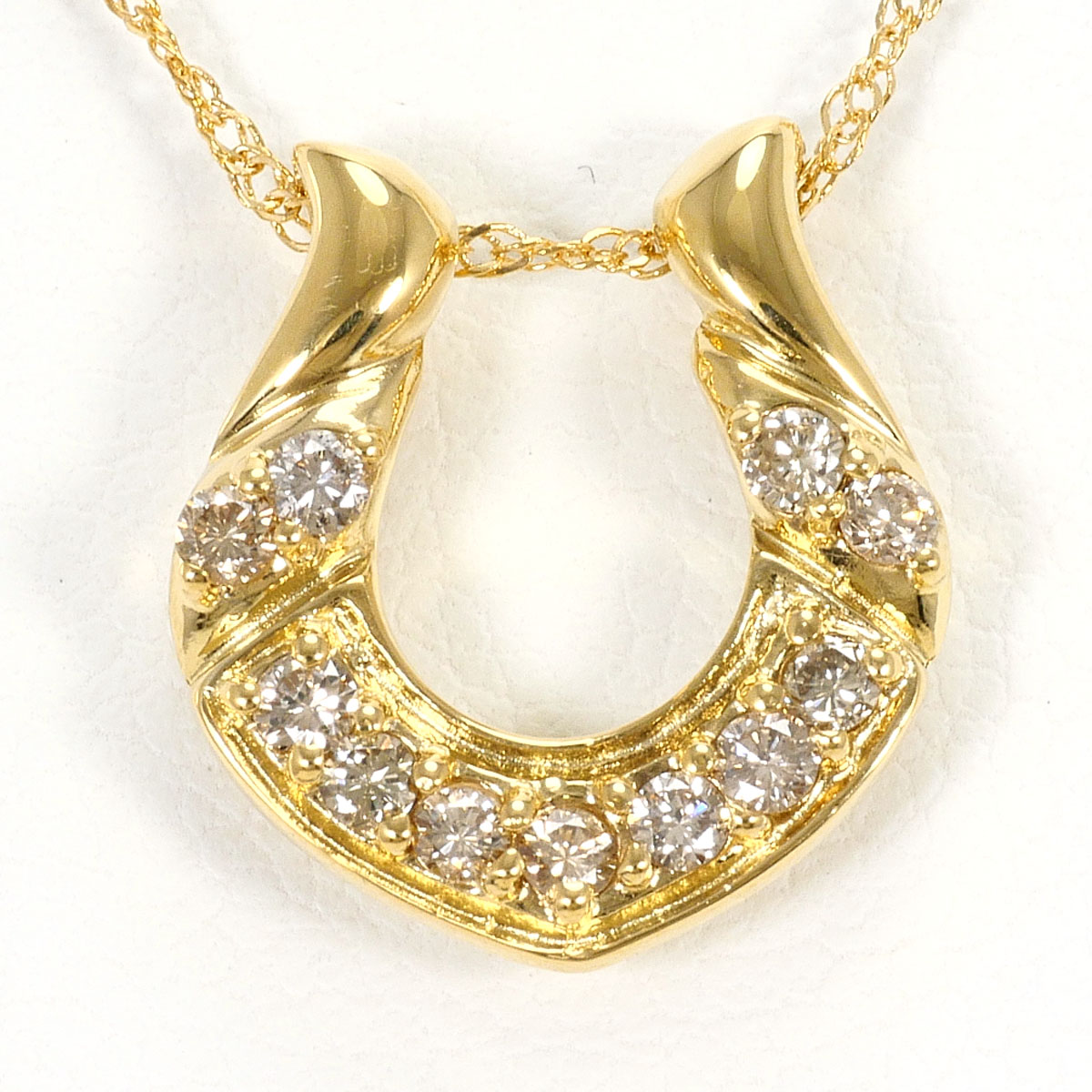 K18 18金 YG イエローゴールド ネックレス ダイヤモンド 0.2ct 総重量約1.9g 約41cm 中古