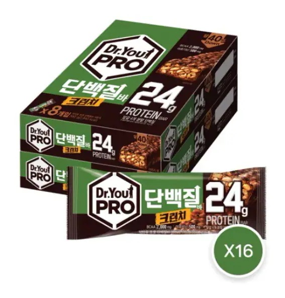 ドクターユー プロ タンパク質バー クランチ 8p 560g x 2ea