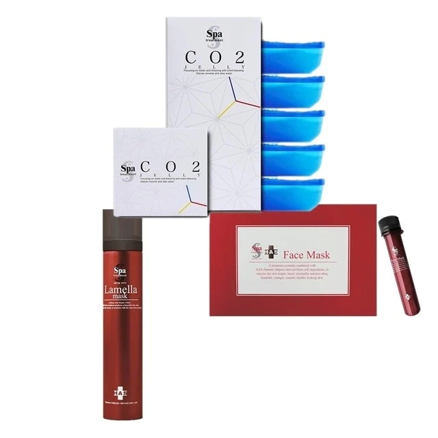 [国内正規品]HAS ラメラマスク 90g とHAS フェイスマスク 25ml×5本 とCO2ジェリーG 5回分 のセット スキンケアコフレ 超濃厚泡 ハリ 引き締め　はがせるタイプ