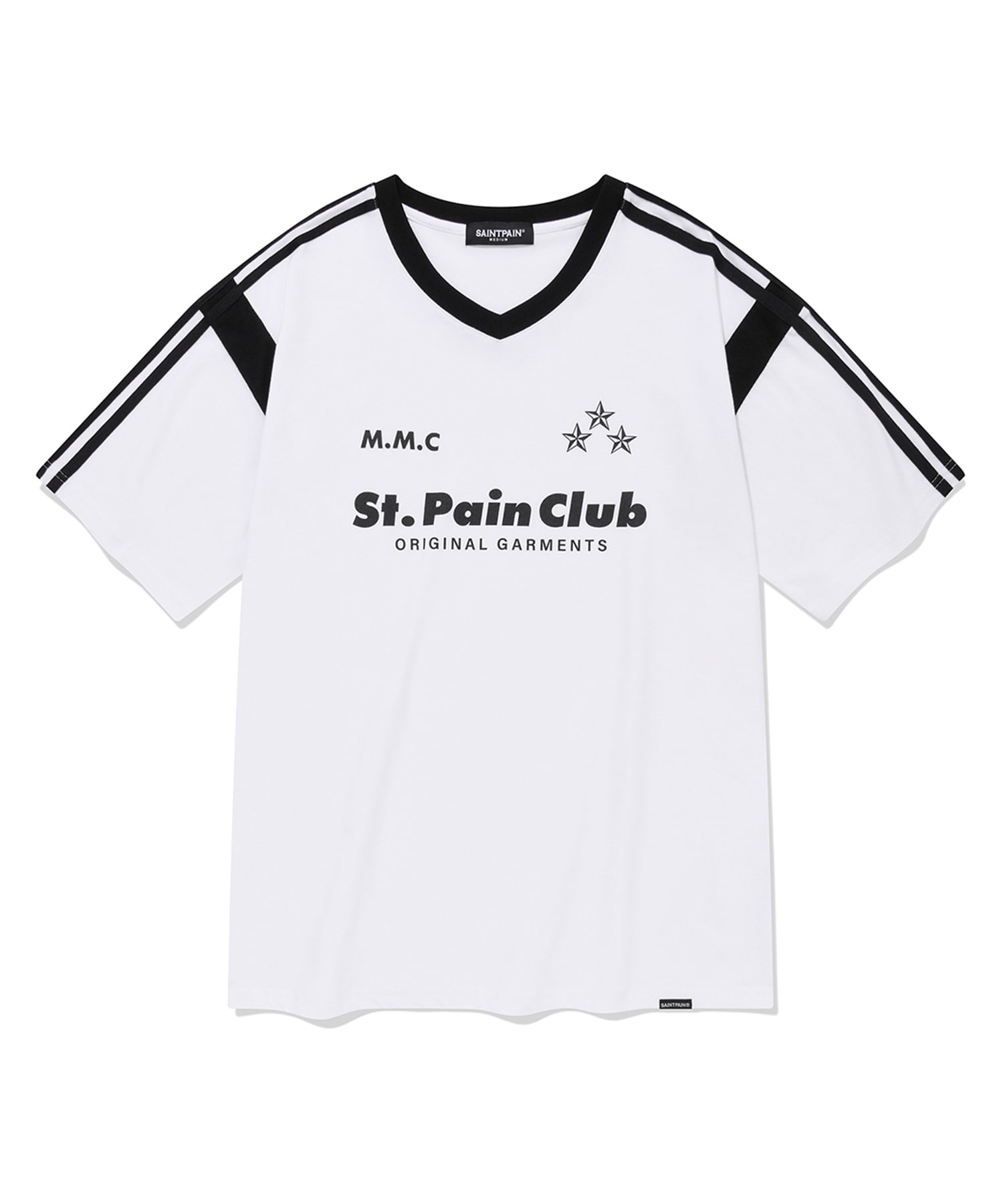 SP M.M.C Star Varsity V-Neck T-Shirt-White Tシャツ