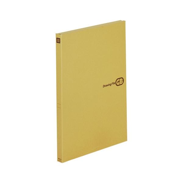 (まとめ) キングジム 図面ファイルGBクラフト表紙 A2 2つ折 背幅27mm 1142 1冊 (×10セット)机上収納・整理用品