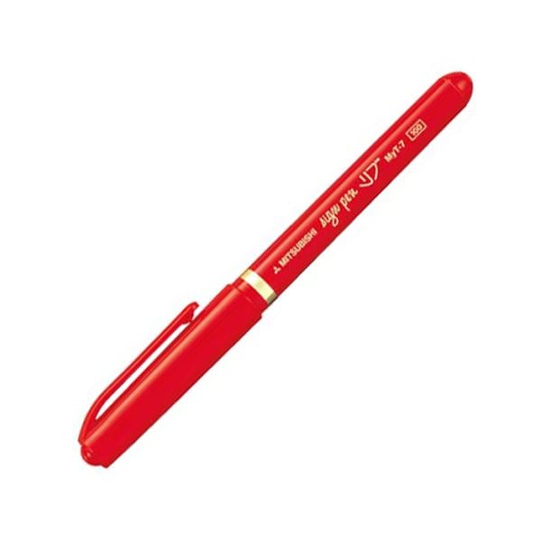 (まとめ) 三菱鉛筆 水性サインペン リブ細字 0.7mm 赤 MYT7.15 1本 (×100セット)筆記具