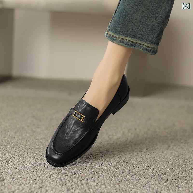 ローファー レディース 歩きやすい 通勤 通学 牛革 スリッポン 革靴 女性 英国 プリーツ ソフトレザー フラット